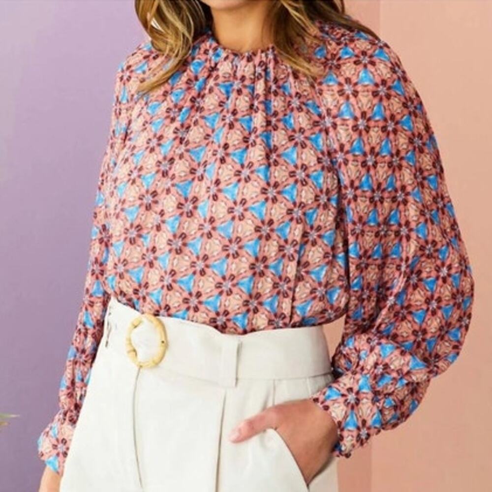 Marie Oliver Geometric Print Blouse size M